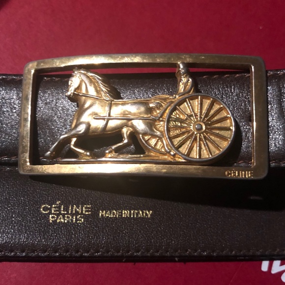 Celine Other - Céline Vintage Men’s belt with horse & driver.